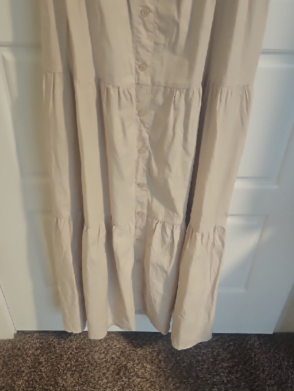 Time and Tru Cream Puff-Sleeve Tiered Maxi Dress - Picture 3 of 7